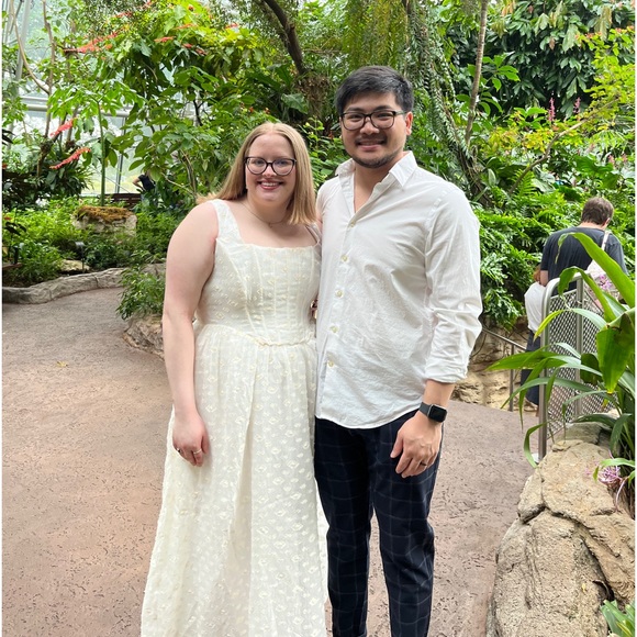 Devoted Dreamer Ivory Lace-Up Bustier Midi Dress With Pockets - Picture 3 of 9